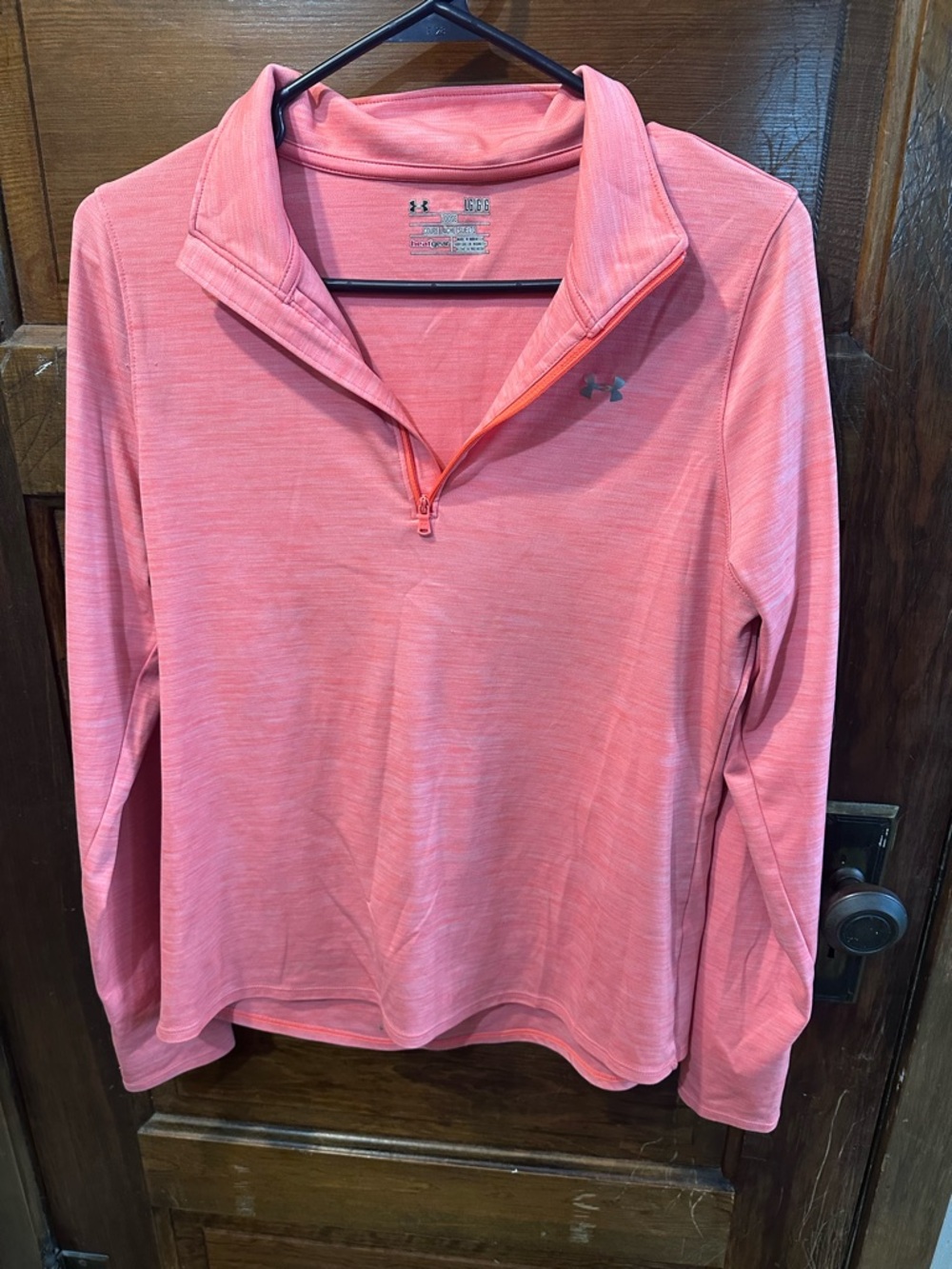 Under Armour Coral Pink Quarter-Zip HeatGear Pullover